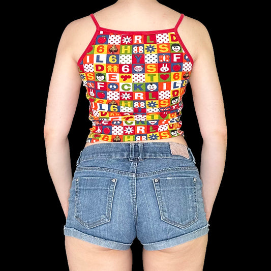 Hysteric Glamour “I Love Hys” Rainbow Printed Tank Top (Fits XS-S)