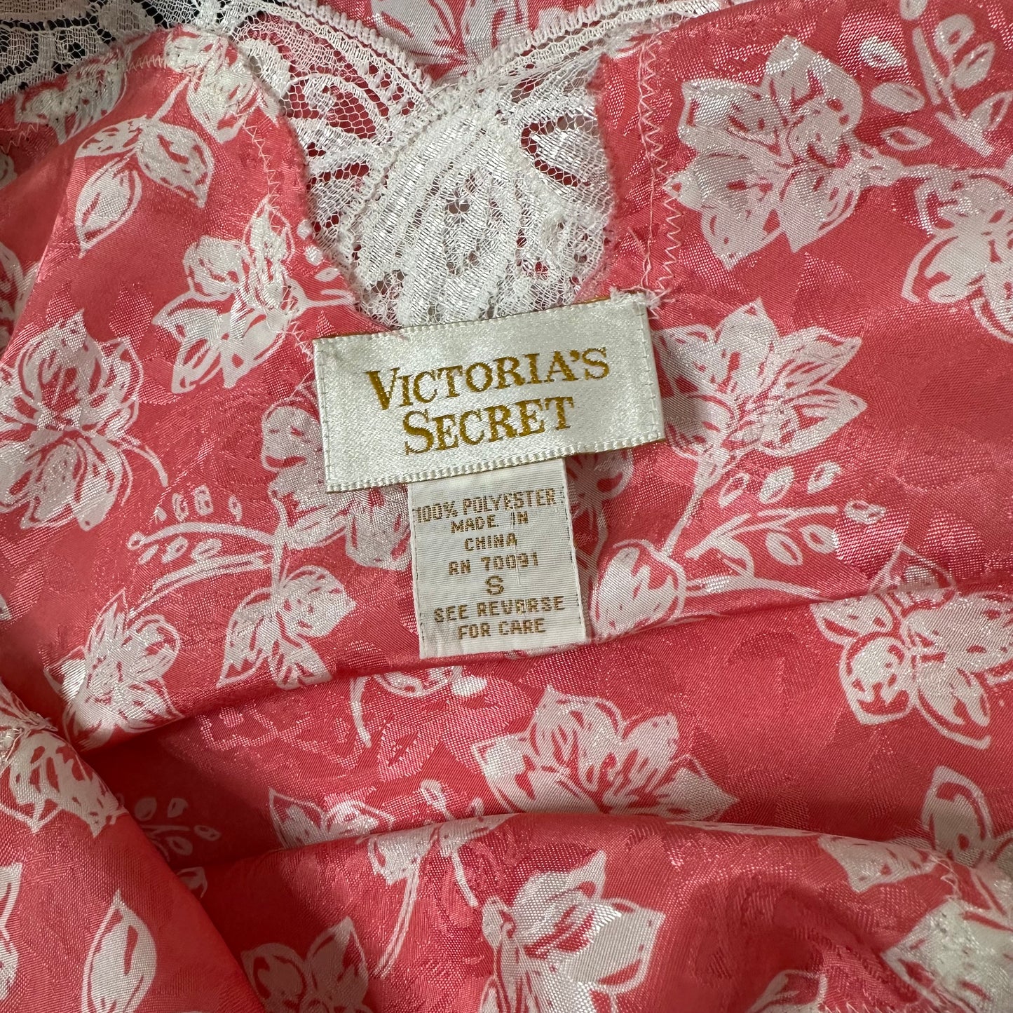 1991 Victoria’s Secret Gold Label Pink & White Floral Slip Dress (S)