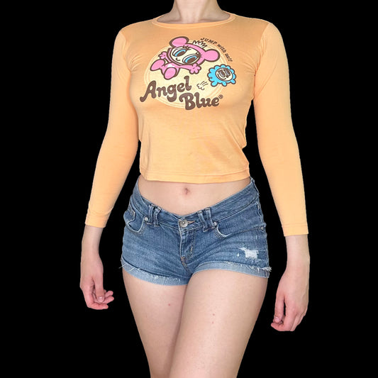 Angel Blue Creamsicle Long Sleeve Tee (Fits XS)