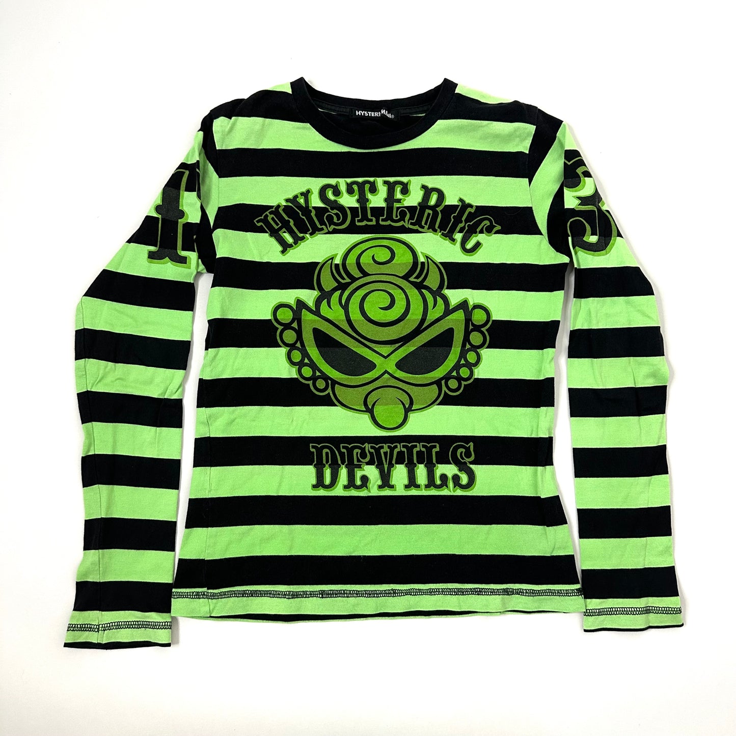 Hysteric Glamour Mini Black & Lime Green Devils Long Sleeve (Fits XS-S)