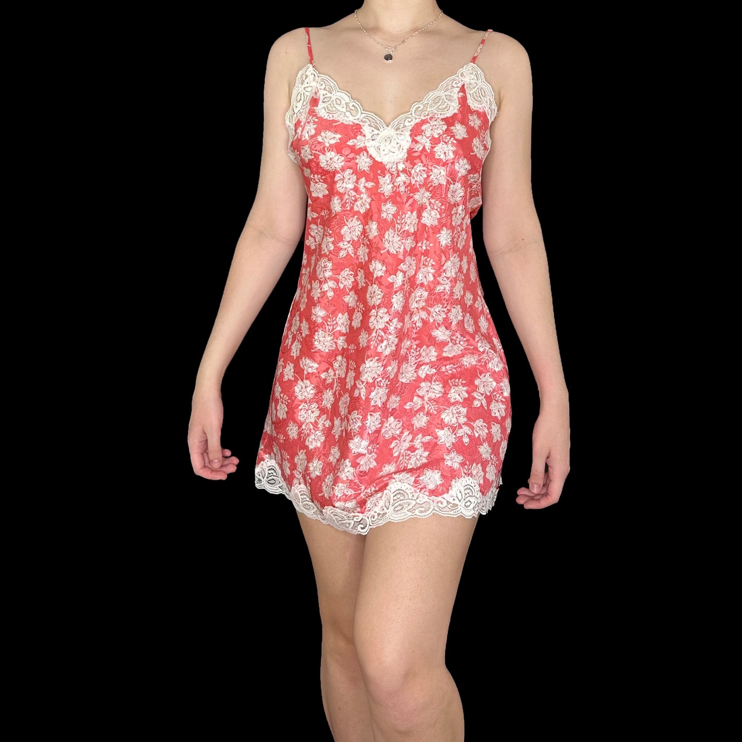 1991 Victoria’s Secret Gold Label Pink & White Floral Slip Dress (S)