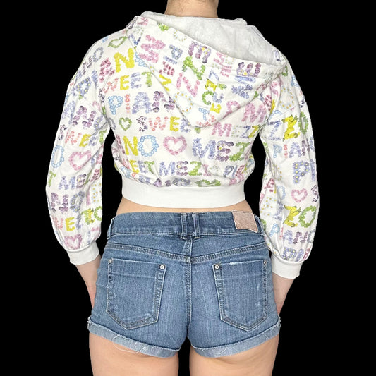 Mezzo Piano Japan Coquette Floral Zip Up Hoodie (Fits S-M)