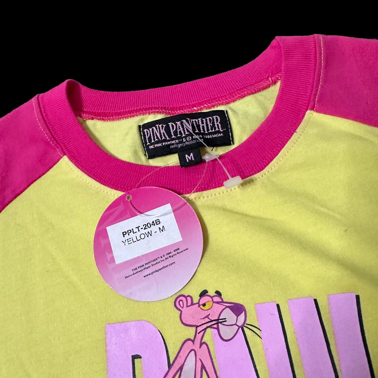 Deadstock 2006 Pink & Yellow Pink Panther Baby Tee (M)