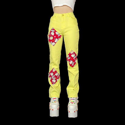 Upcycled Hello Kitty Patchwork Pants (28-29”)